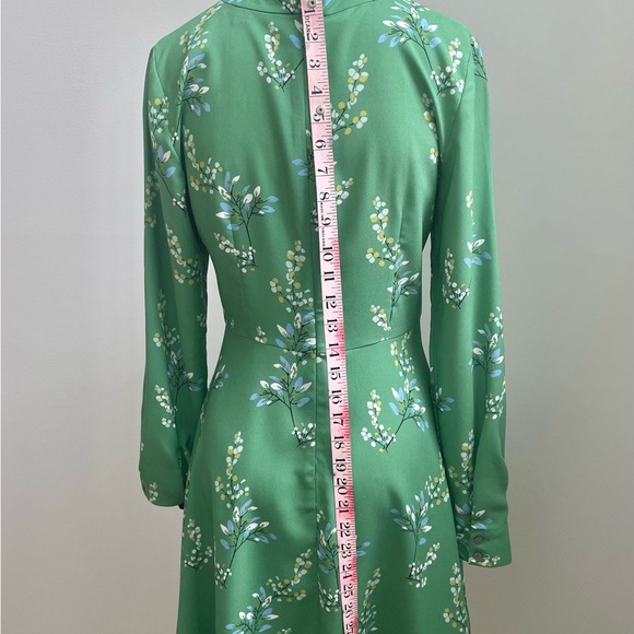 LOFT Green Floral Long Sleeve Dress - Picture 4 of 5